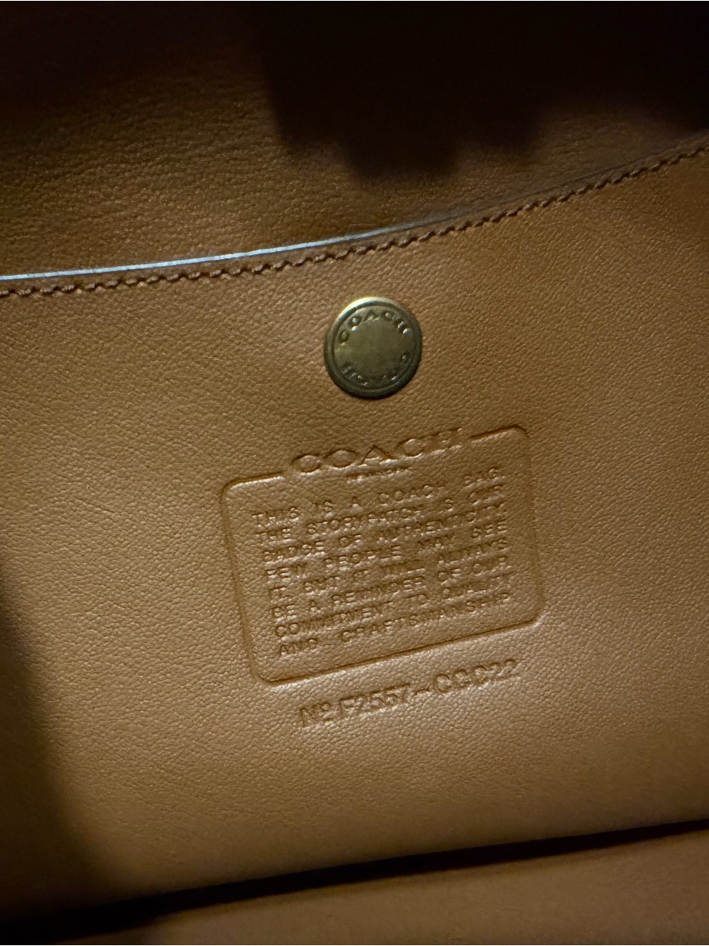Coach Suede Fringe Shoulder Bag - Cognac Brown - Picture 3 of 4